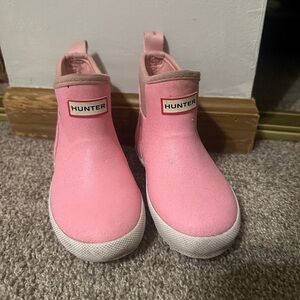 Hunter Kids Pink Slip-On Boots sparkle size 10 C